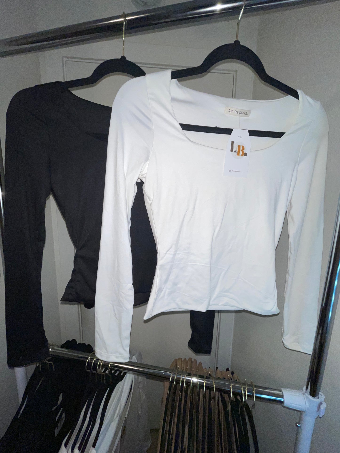 Double lined long sleeve in white